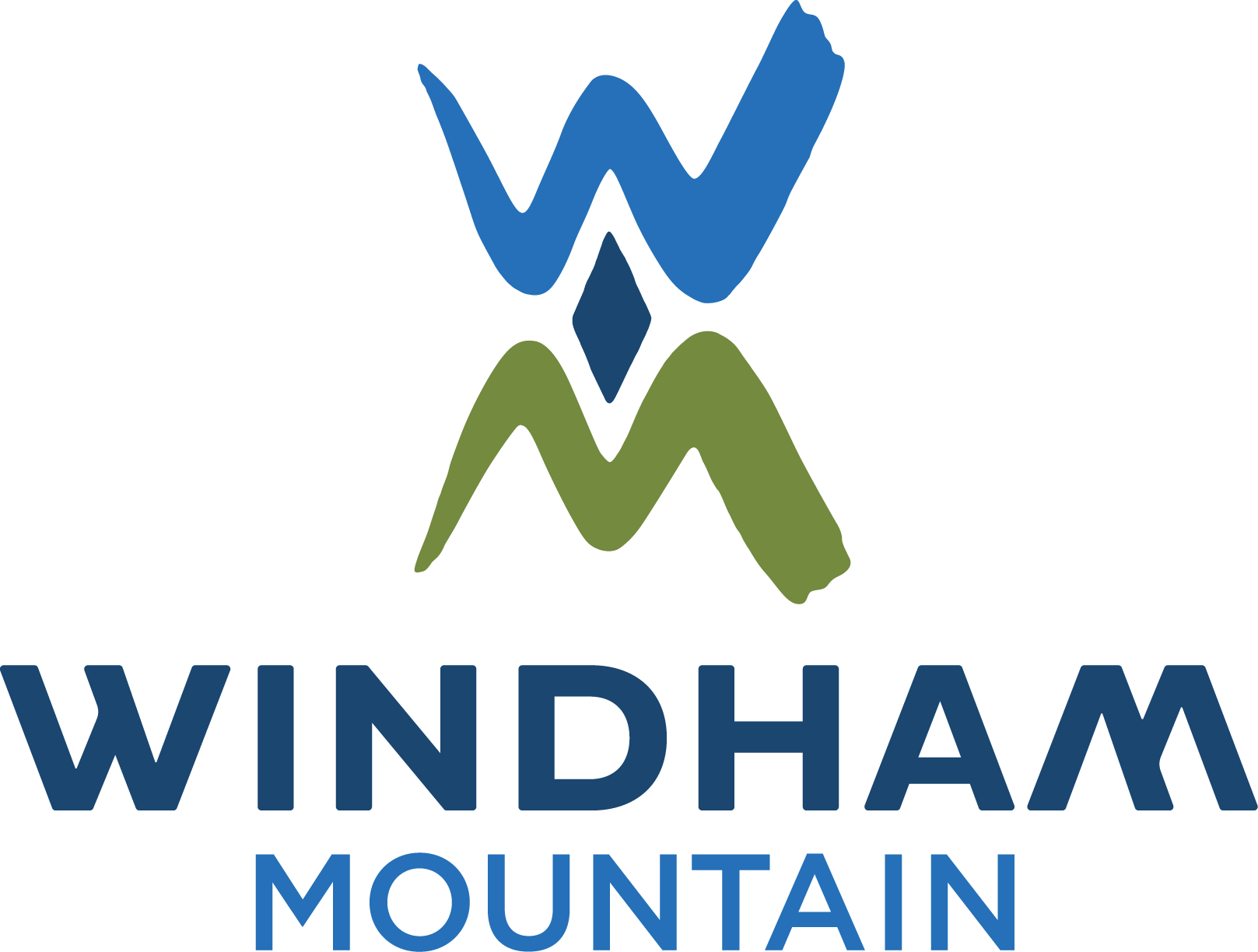 Windham mountain logo of skier jumping